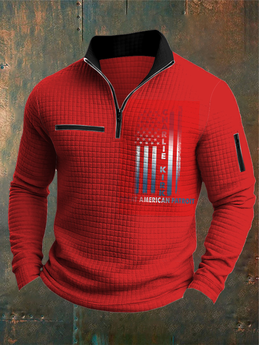 Charlie Kirk Freedom Merch Zipped Sweatshirt American Patriot 2025 Red Freedom Charlie Kirk