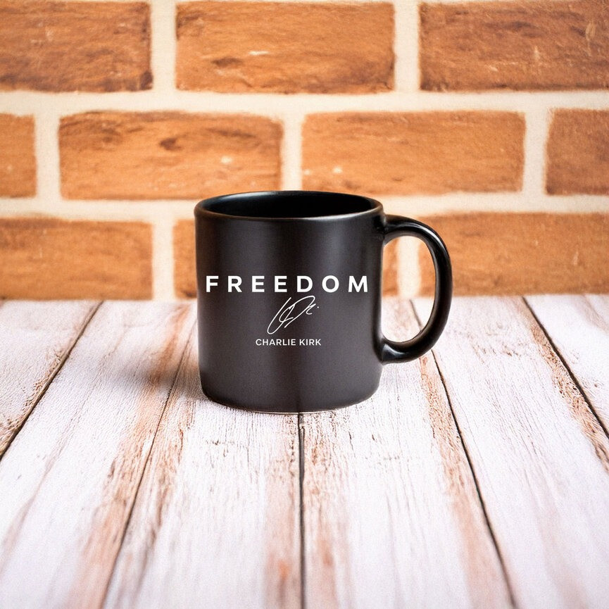 Charlie Kirk Freedom Mug Turning Point Merch Patriotic Gifts For Dad