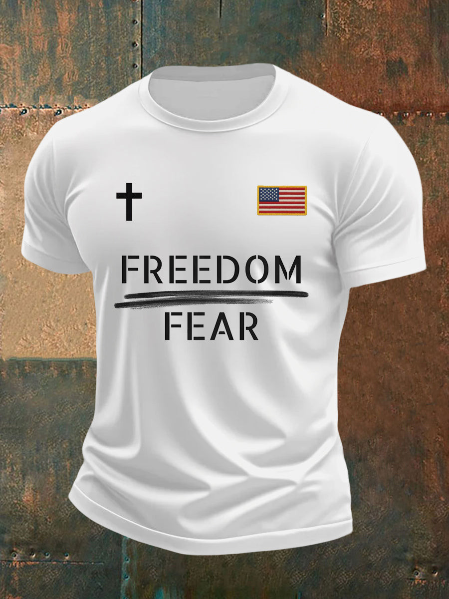 Charlie Kirk Freedom Over Fear T-Shirt Turning Point USA Online Gifts For Charlie Kirk Fans