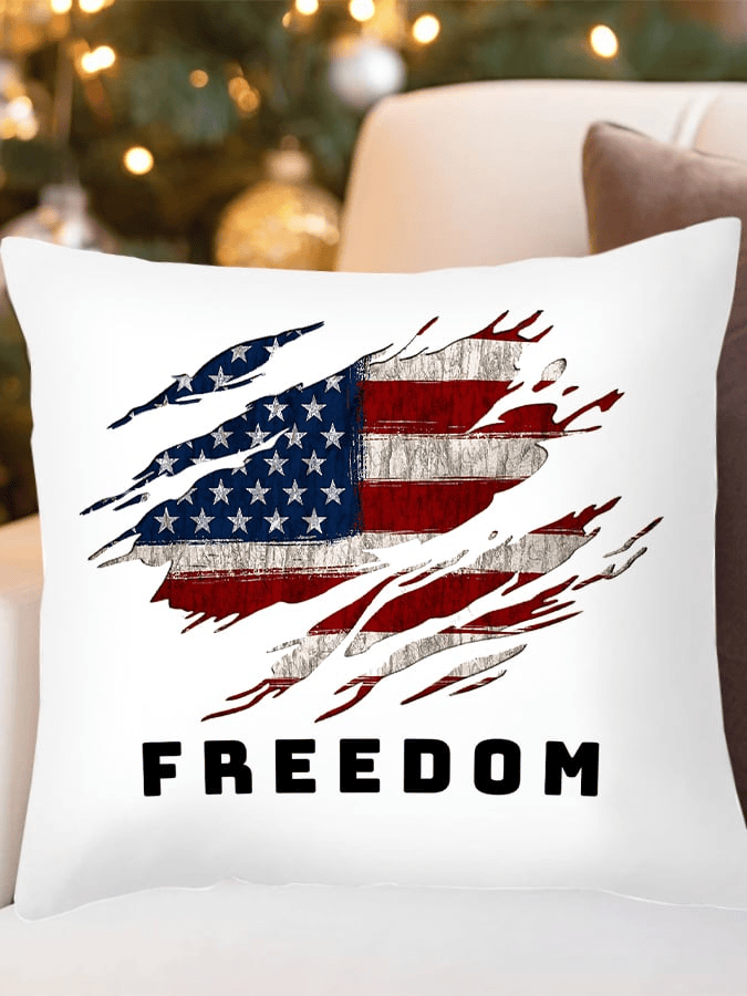 Charlie Kirk Freedom Pillow Case American Flag Print Throw Pillow Case Patriotic Gift for Mom