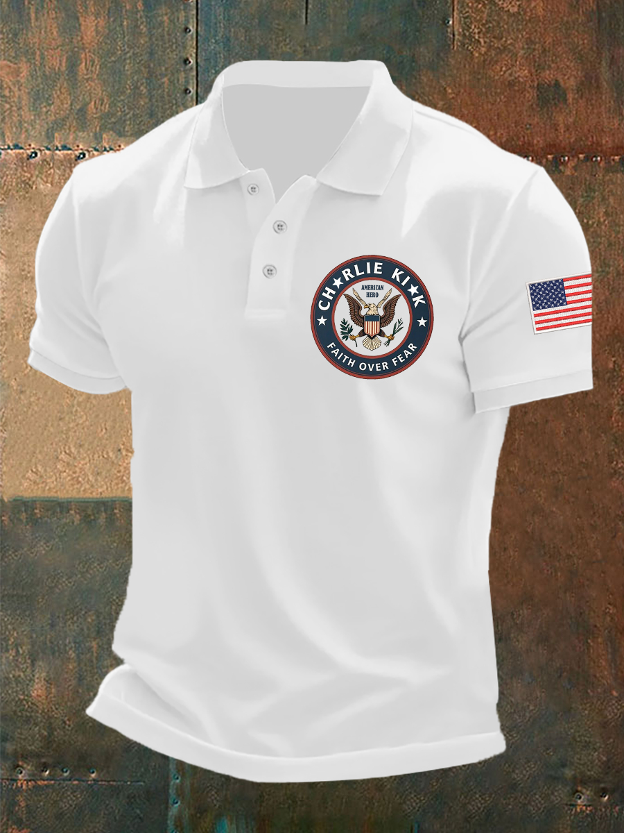 Charlie Kirk Freedom Polo Shirt Charlie Kirk Faith Over Fear Best Proud CK Present