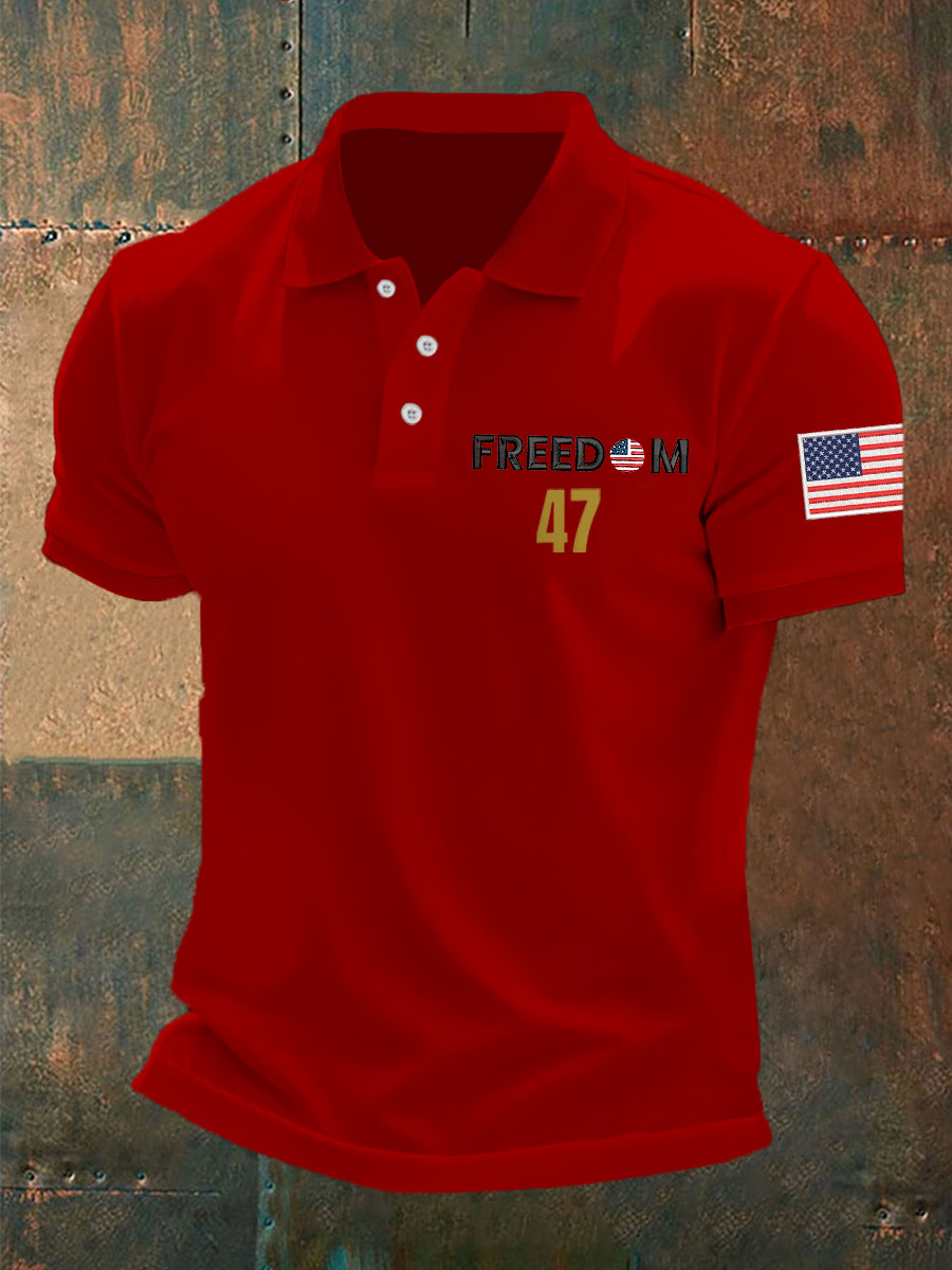 Charlie Kirk Freedom Polo Shirt Freedom 47 Flag We Are Charlie Kirk Shirt