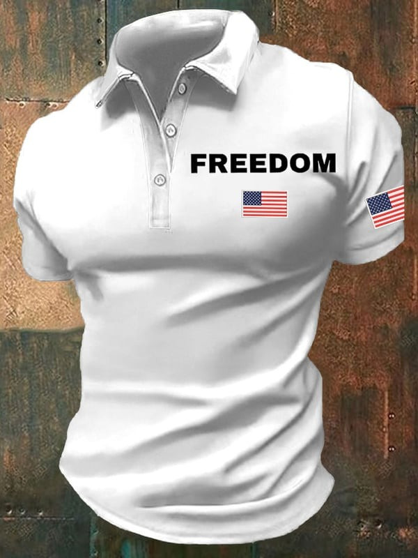 Charlie Kirk Freedom Polo Shirt In Memory With Charlie Kirk Men's Tee Gifts For Supporters