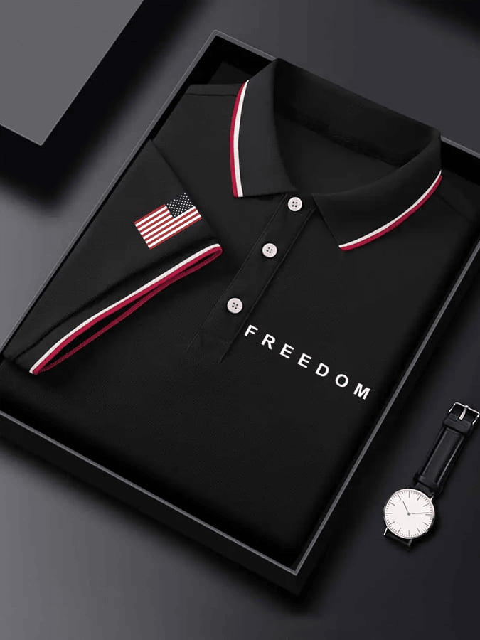Charlie Kirk Freedom Polo Shirt RIP Charlie Kirk Memorial Gift for Husband