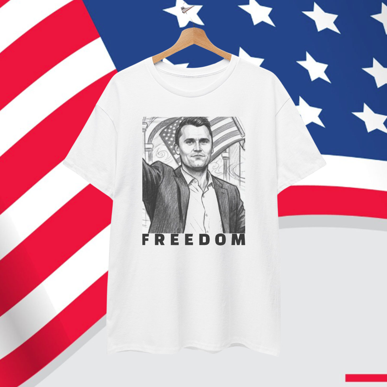 Charlie Kirk Freedom Portrait Shirt Charlie Kirk Memorial Shirt