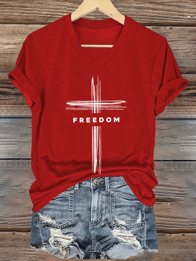 Charlie Kirk Freedom Print Hoodie TPUSA Merch We Wear Red on 14th October