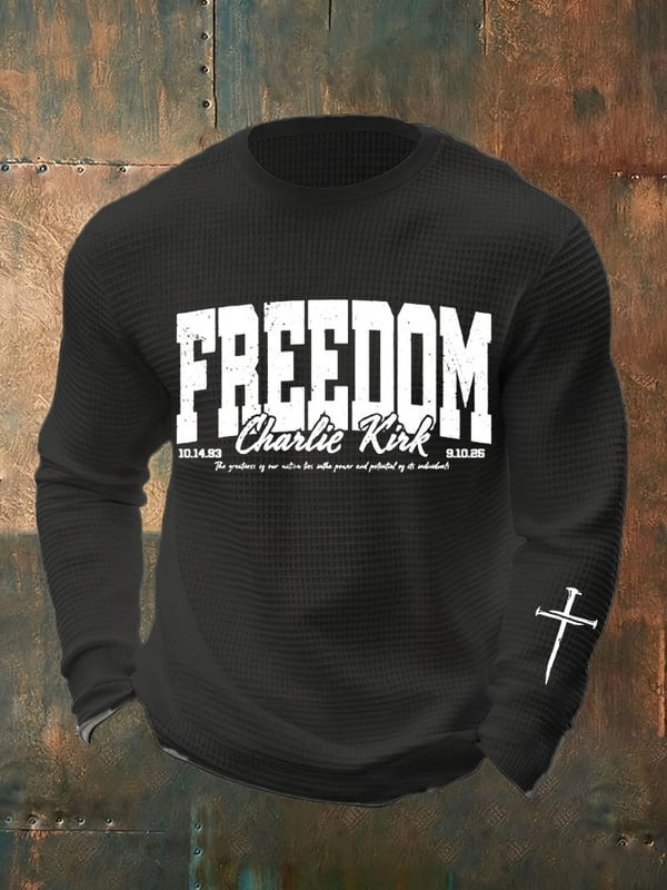 Charlie Kirk Freedom Print Long Sleeve Shirt America Gift For Supporters