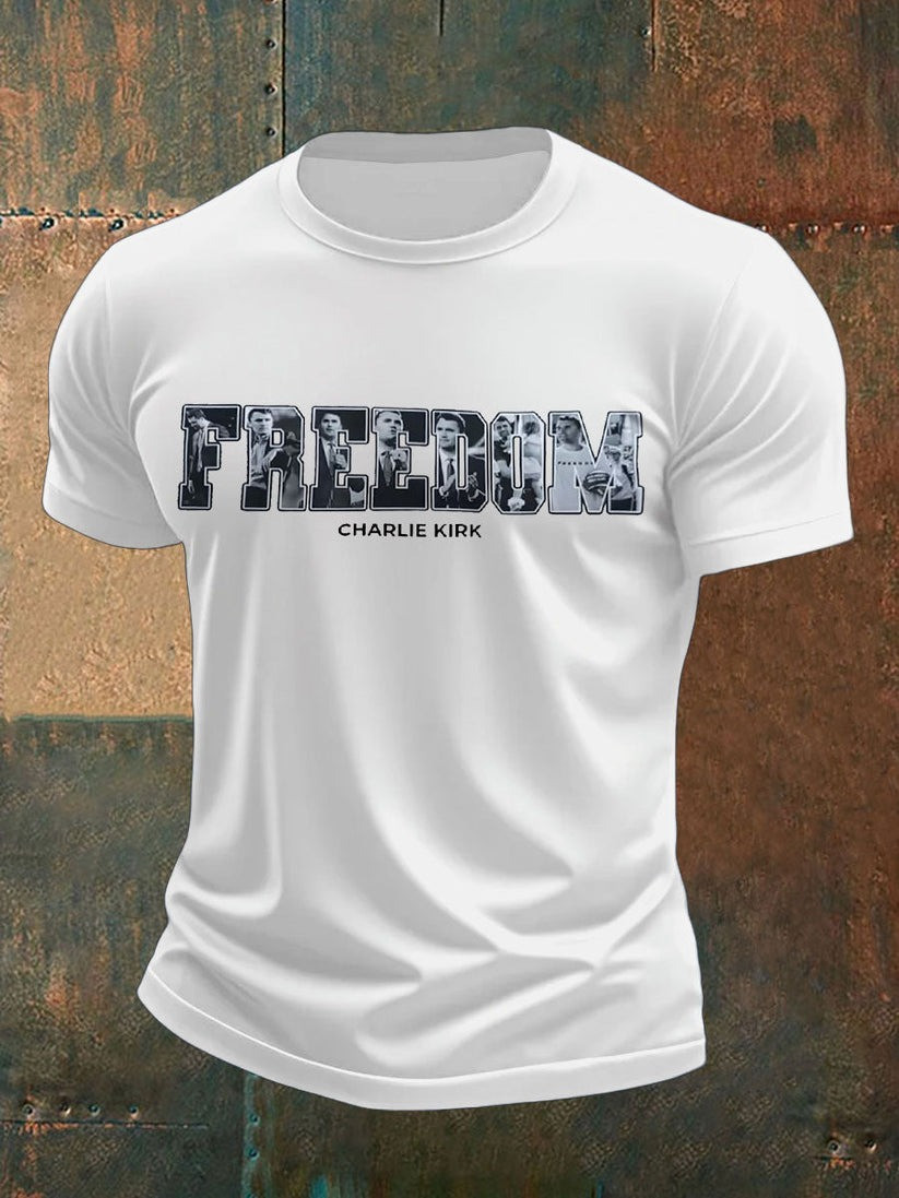 Charlie Kirk Freedom Printed T-shirt Best Gift For America Supporters