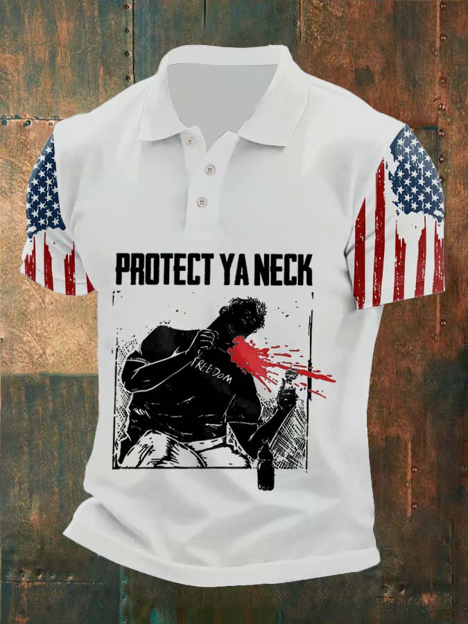 Charlie Kirk Freedom Protect Ya Neck Polo Shirt USA Flag Gifts For Freedom Fans