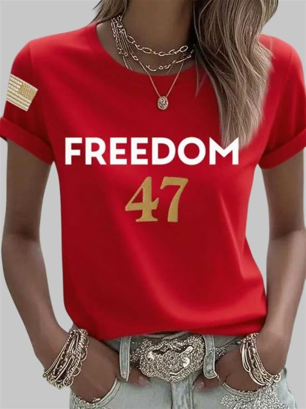Charlie Kirk Freedom Red Shirt 47 Charlie Kirk Merch Gift For Supporters