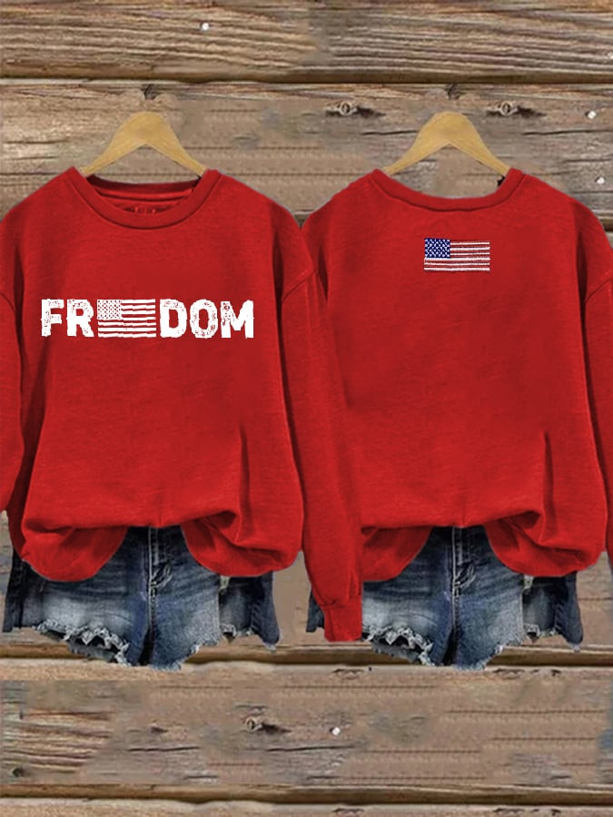 Charlie Kirk Freedom Red Sweatshirt Proud Freedom TPUSA Charlie Kirk Merchandise
