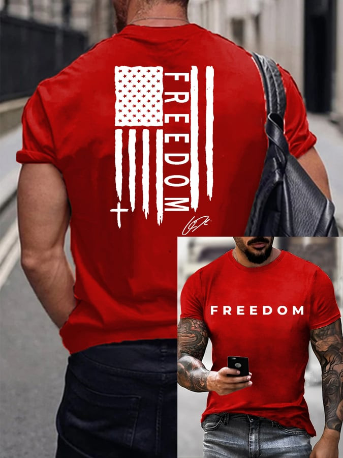 Charlie Kirk Freedom Red T-Shirt Freedom For Charlie Kirk Clothing Best Casual Streetwear
