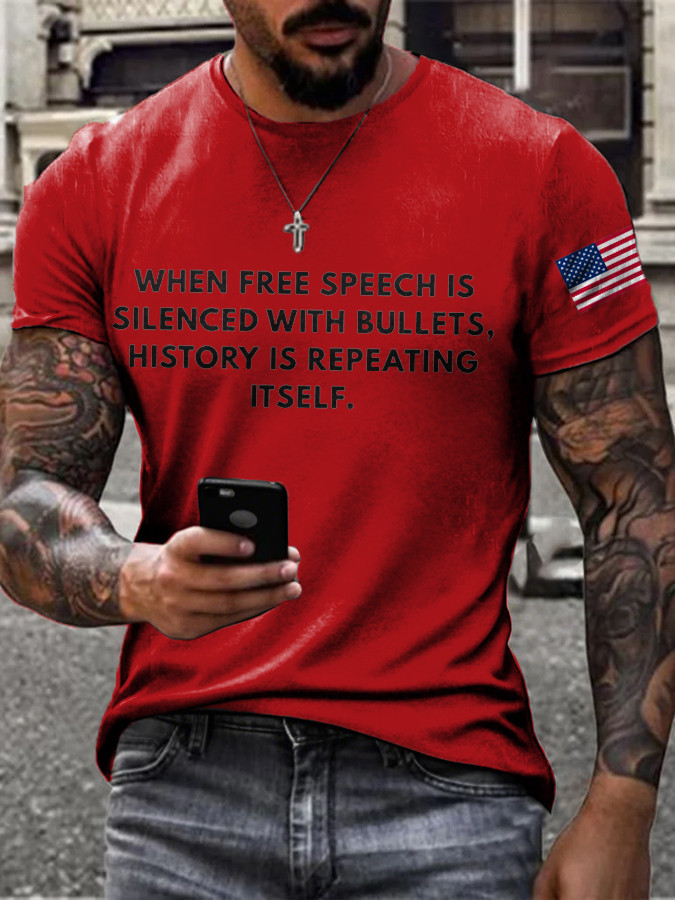Charlie Kirk Freedom Red T-Shirt When Free Speech Is Shirt Unique Gifts For Him
