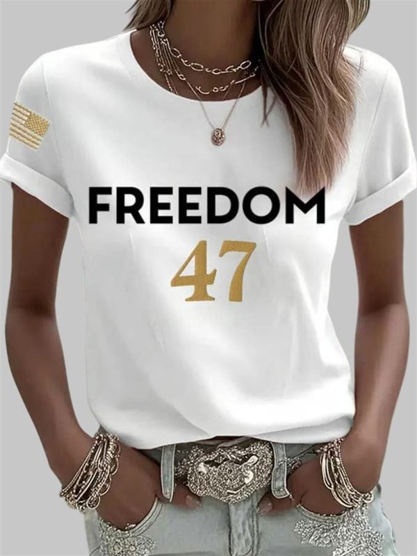 Charlie Kirk Freedom Shirt 47 Charlie Kirk Apparel Patriotic Gifts For Women