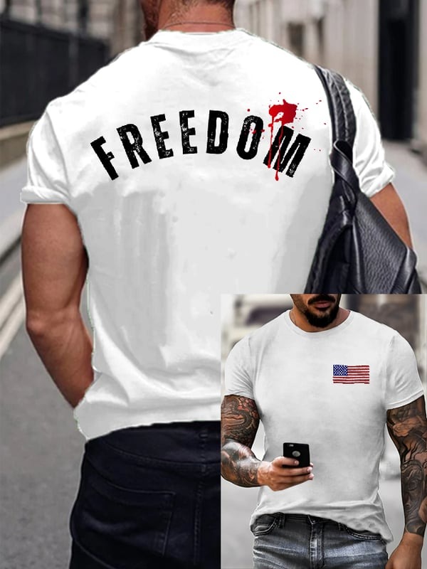 Charlie Kirk Freedom Shirt American Flag Tribute To Charlie Kirk Merch Patriotic Gifts