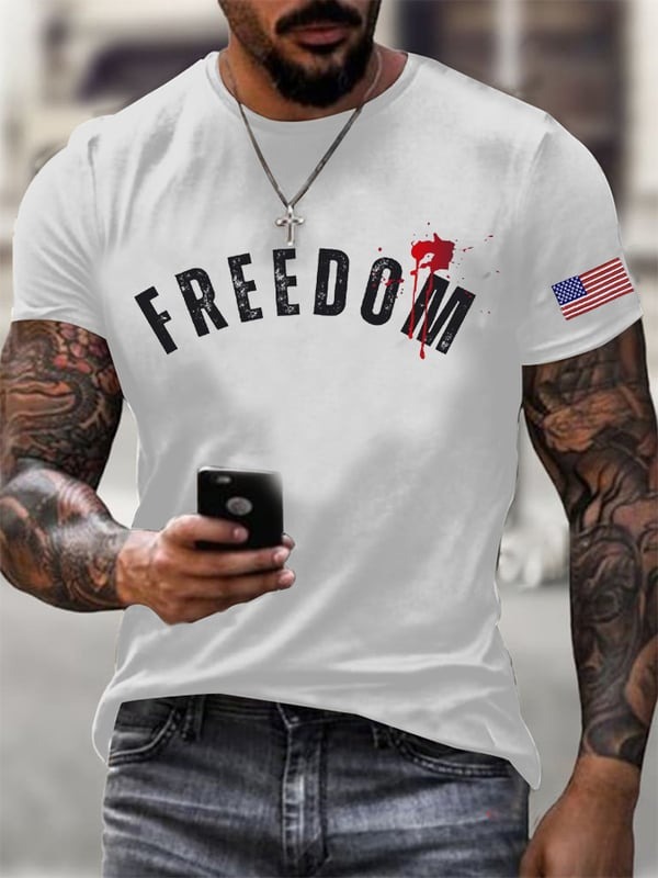 Charlie Kirk Freedom Shirt Bloodstain Tribute Gift Charlie Kirk Merch Gift For Supporters