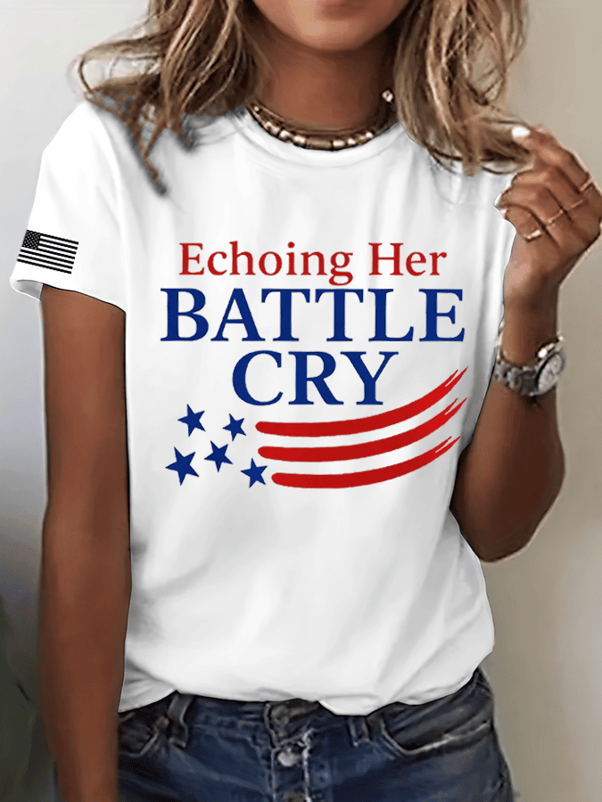 Charlie Kirk Freedom Shirt Echoing Her Battle Cry Tee Sympathy Gift for Her