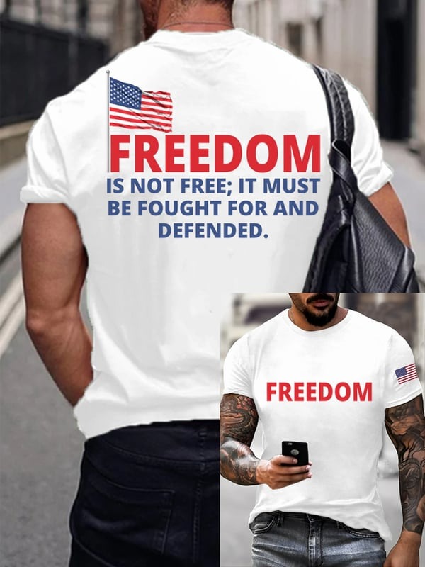 Charlie Kirk Freedom Shirt Freedom Is Not Free Tee Patriotic Gifts For Men