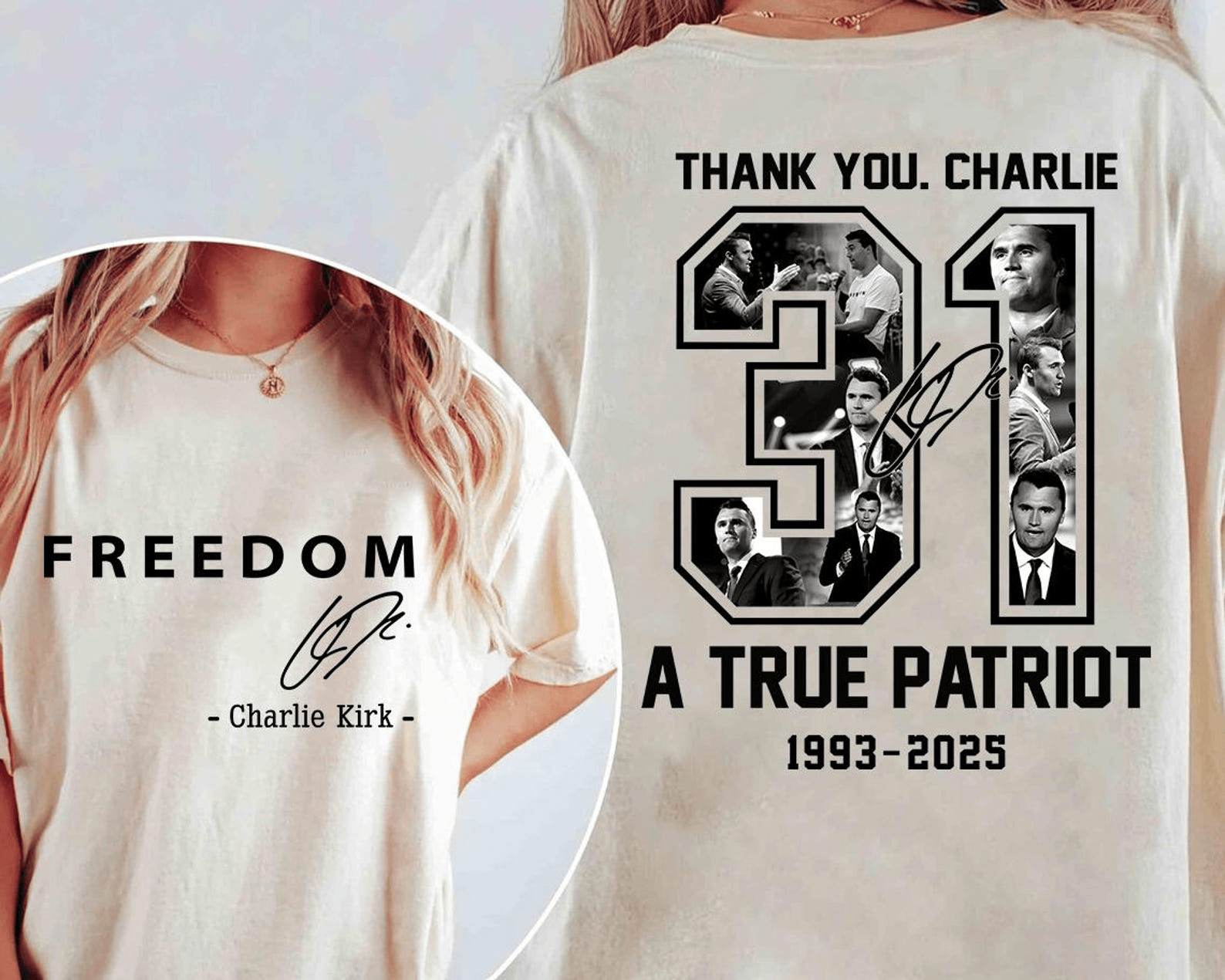 Charlie Kirk Freedom Shirt Great American Patriot Top USA Hero Apparel Charlie Kirk Merch Shirts