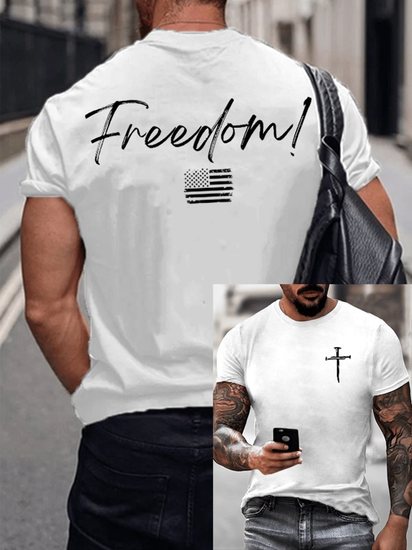 Charlie Kirk Freedom Shirt Holy Cross RIP Charlie Kirk Merch Faith Gift For Patriots