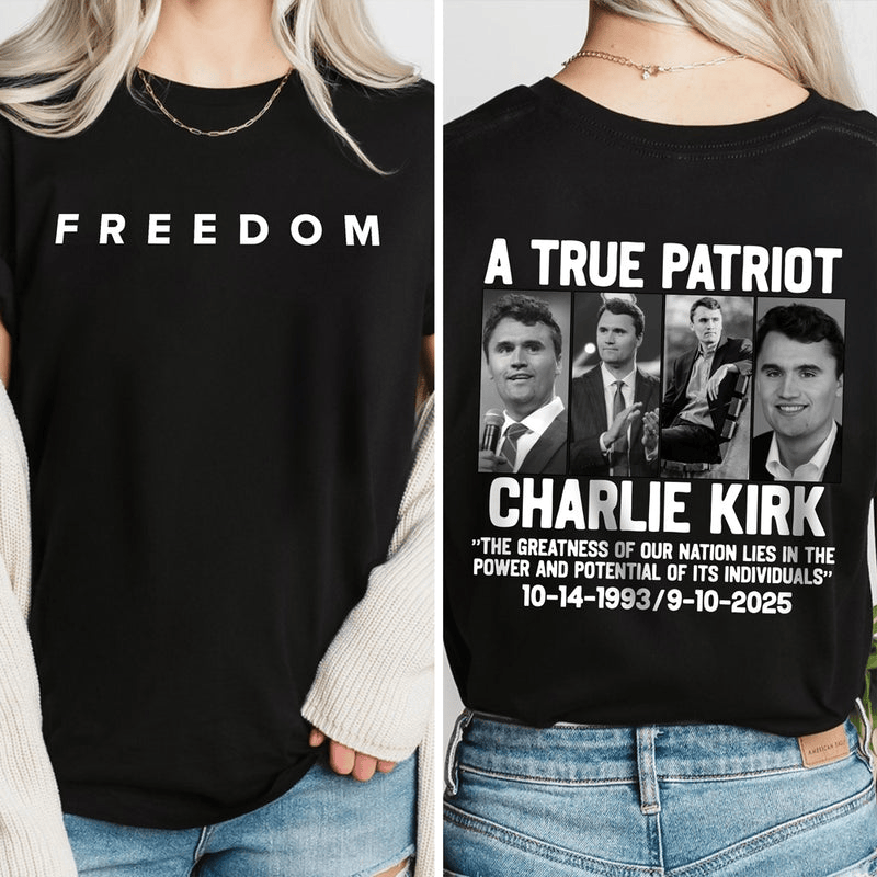Charlie Kirk Freedom Shirt Justice For Charlie Kirk T-Shirt Patriotic Gift for Wife
