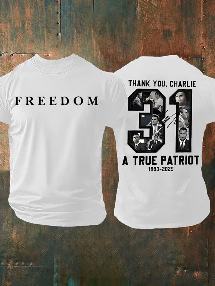 Charlie Kirk Freedom Shirt Thank You Charlie A True Patriot Signed CK Freedom Clothing Charlie Kirk Freedom Shirt Thank You Charlie A True Patriot Signed CK Freedom Clothing