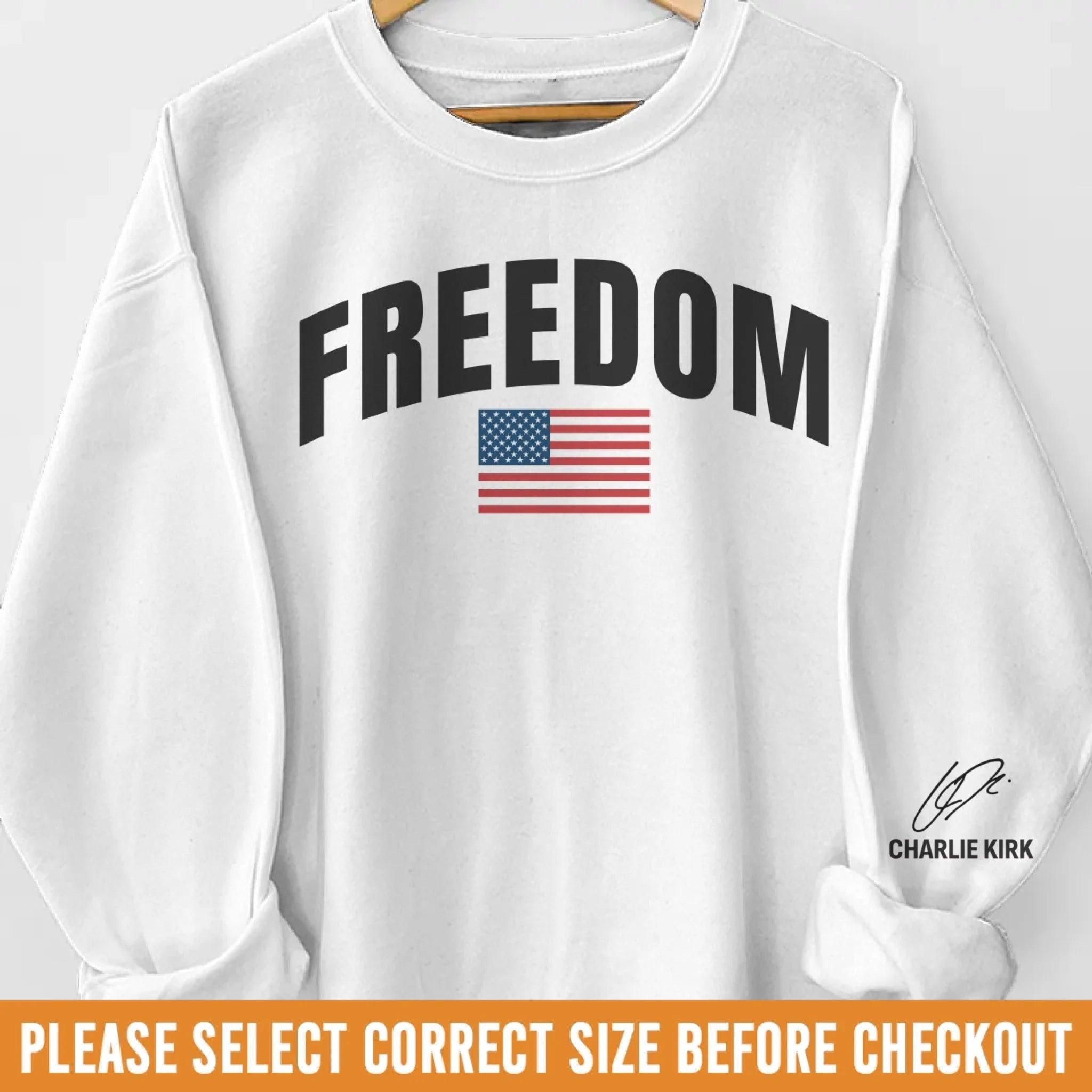 Charlie Kirk Freedom Sweatshirt Charlie Kirk TPUSA Merch Charlie Kirk Funeral Merch Wife Gifts