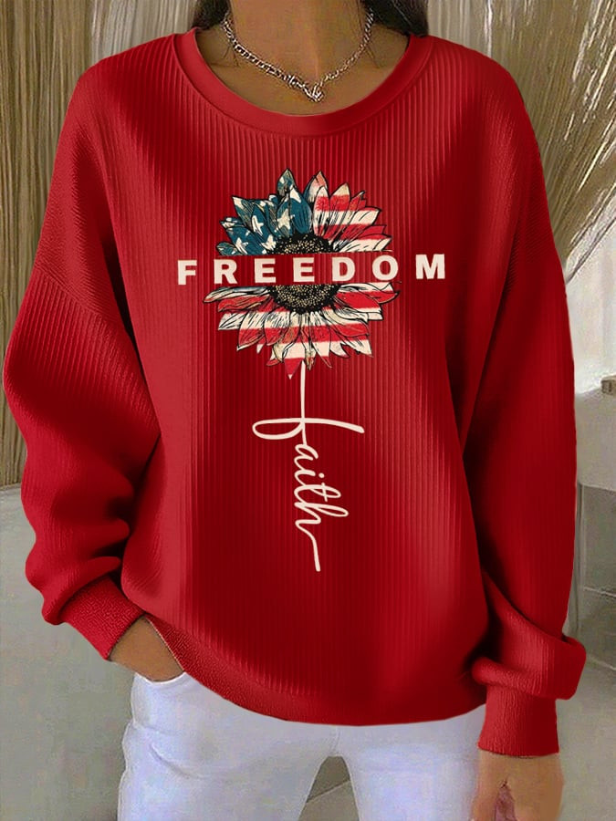 Charlie Kirk Freedom Sweatshirt Faith And Freedom Merch Ideal Presents For Mother