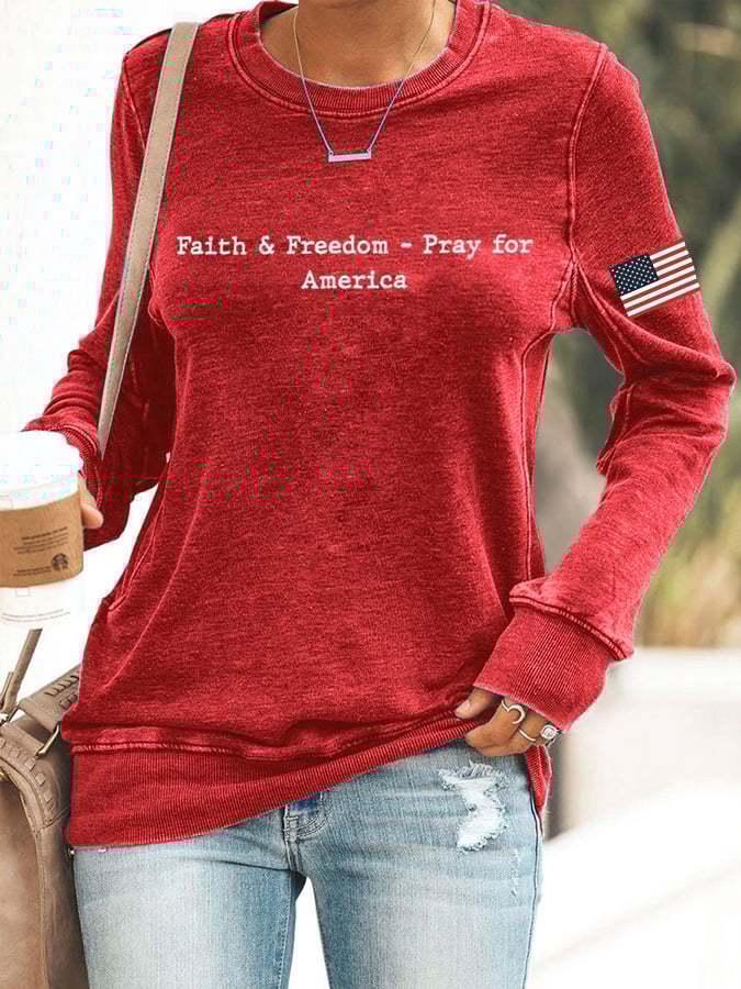 Charlie Kirk Freedom Sweatshirt Faith Freedom Pray For America Commemorative Charlie Kirk Merch
