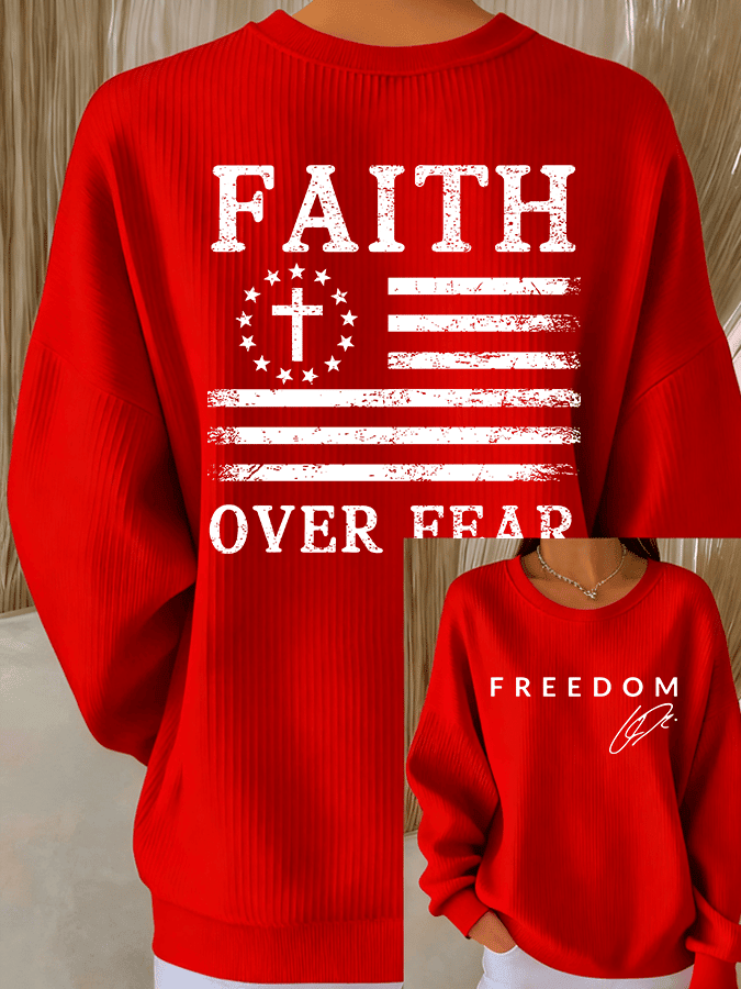 Charlie Kirk Freedom Sweatshirt Faith Over Freedom Signed Merch Gifts For Her
