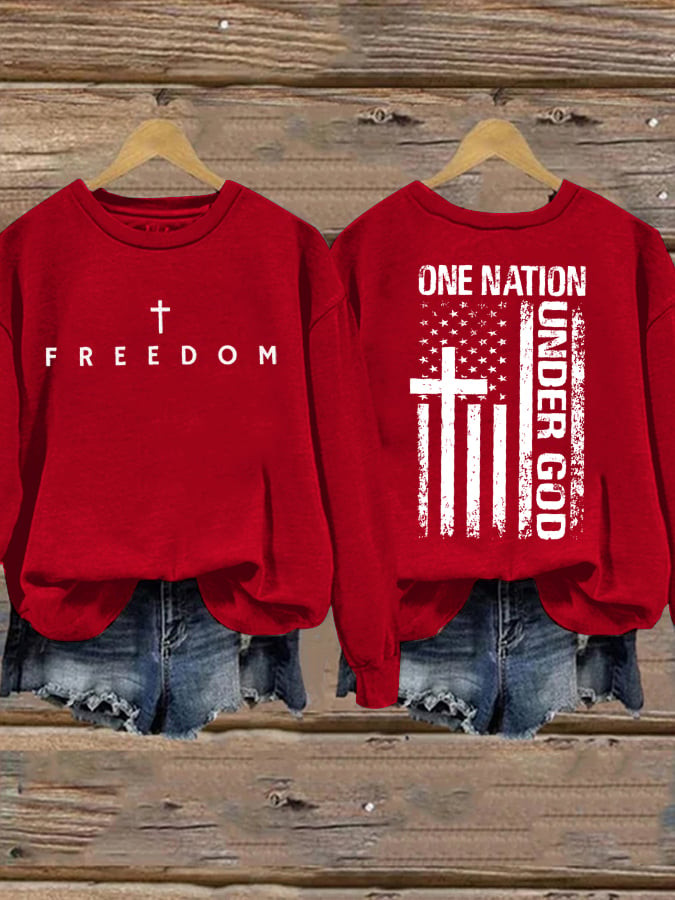 Charlie Kirk Freedom Sweatshirt One Nation Under God Apparel Gifts For Patriots