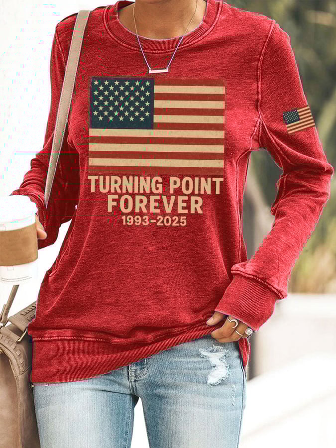 Charlie Kirk Freedom Sweatshirt Turning Point USA Flag Logo Merch Best Charlie Kirk Sweatshirt
