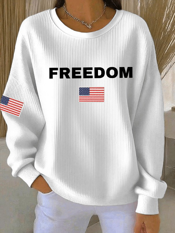 Charlie Kirk Freedom Sweatshirt Women's American Flag TPUSA Merch Gift For Patriots