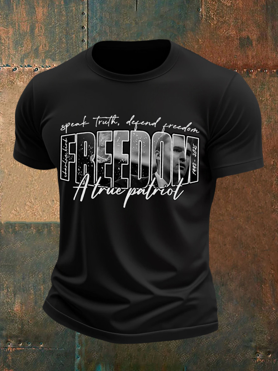 Charlie Kirk Freedom T-Shirt A True Patriot Clothing Charlie Kirk 2025 Memorial Gifts