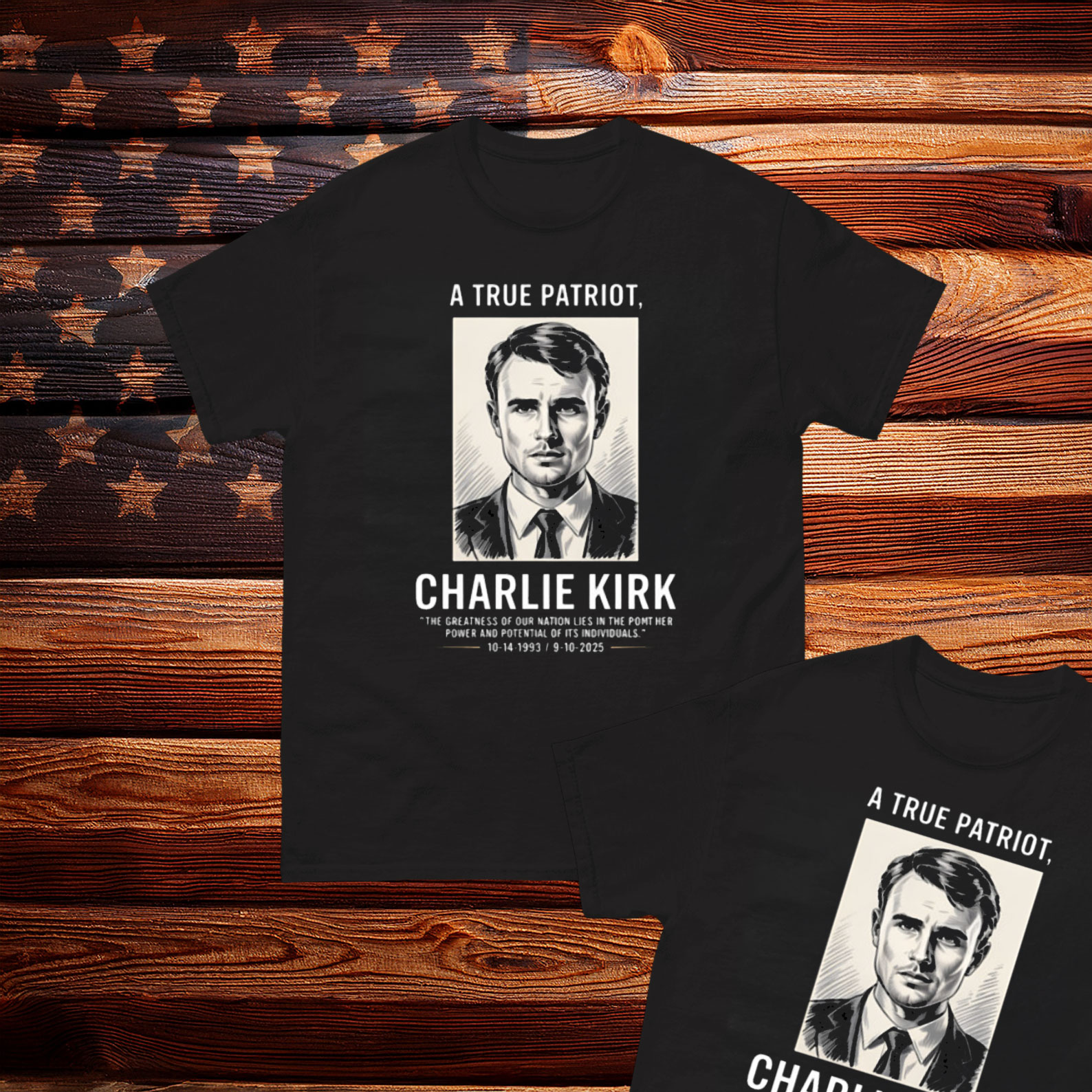 Charlie Kirk Freedom T-shirt Charlie Kirk A True Patriot Unique Gift For Patriotic Dad