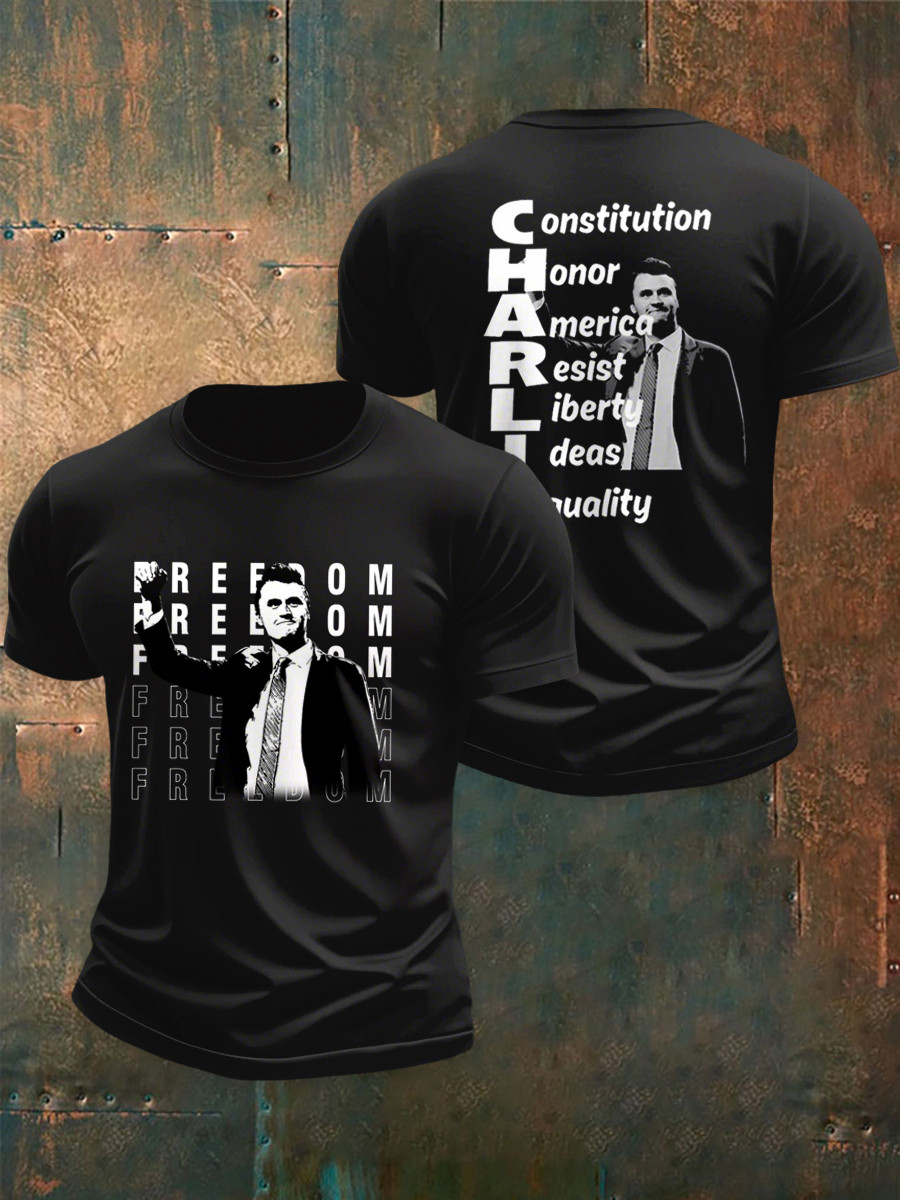 Charlie Kirk Freedom T-Shirt Constitution Honor America Resist Liberty Ideas Equality Shirt