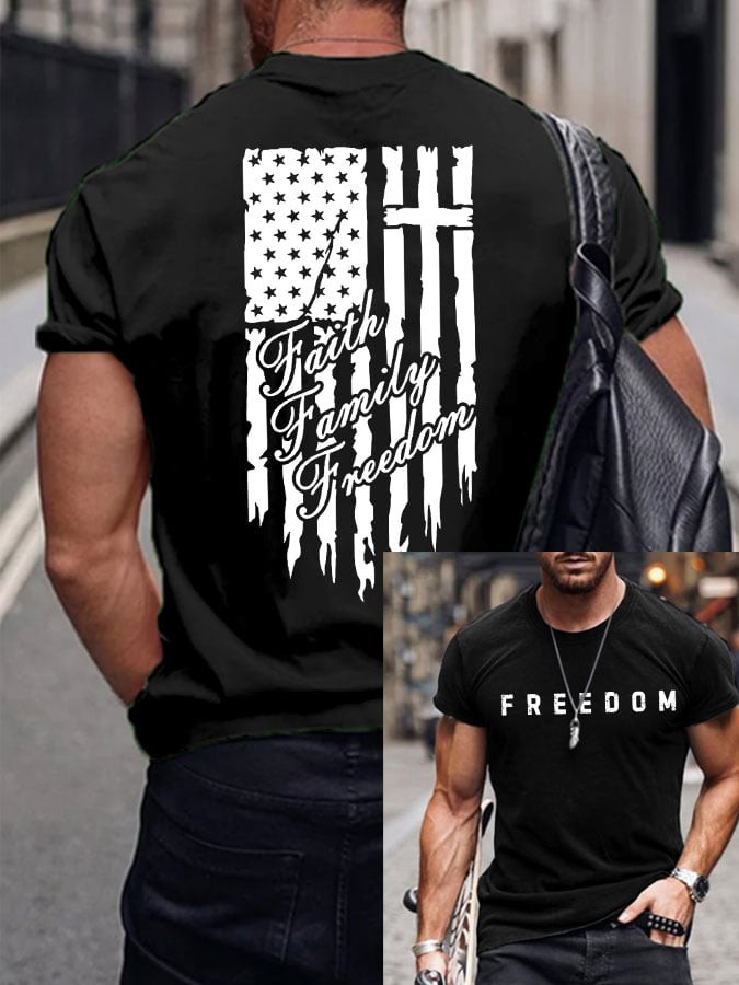 Charlie Kirk Freedom T-Shirt Faith Family Freedom Clothing Memorial Charlie Kirk Gift Ideas
