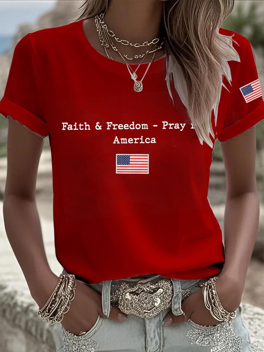 Charlie Kirk Freedom T-shirt Faith Freedom Pray For America Charlie Kirk 47 Clothing