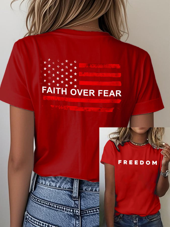 Charlie Kirk Freedom T-Shirt Faith Over Fear Merch Best Charlie Kirk Presents Ideas For Her