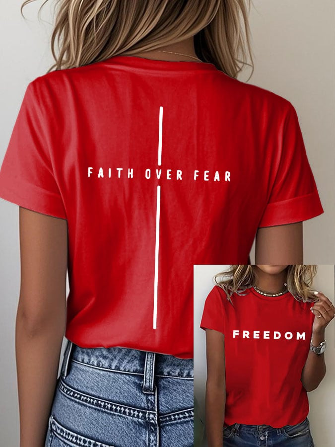 Charlie Kirk Freedom T-Shirt Faith Over Fear Merch Best Proud Charlie Kirk Gift Ideas