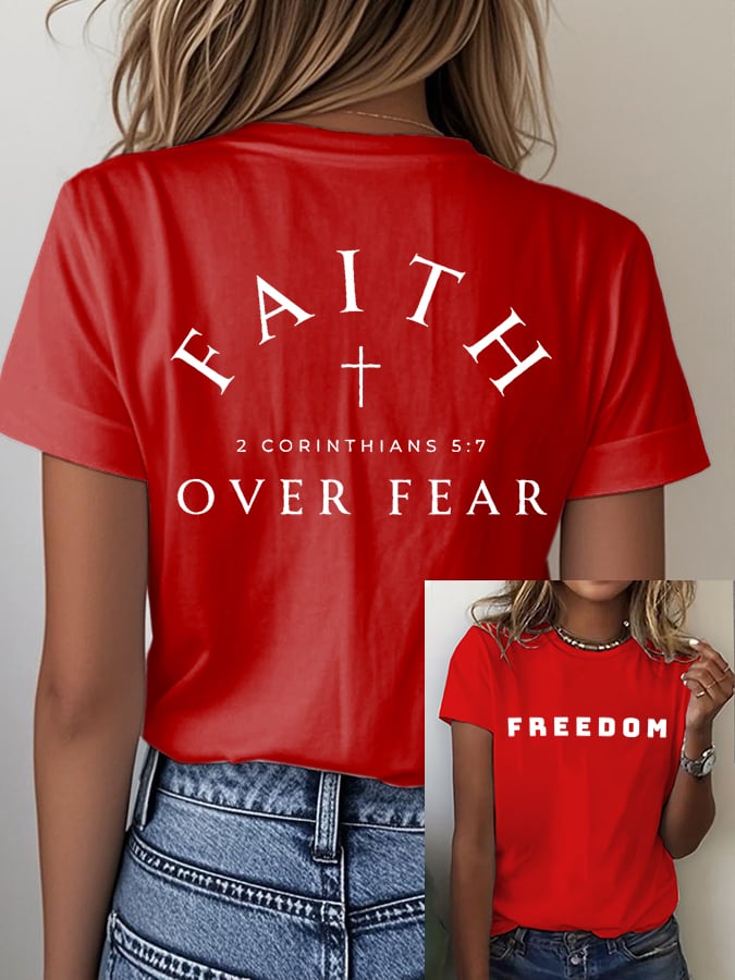 Charlie Kirk Freedom T-Shirt Faith Over Fear Merch Ideal Presents For Mother