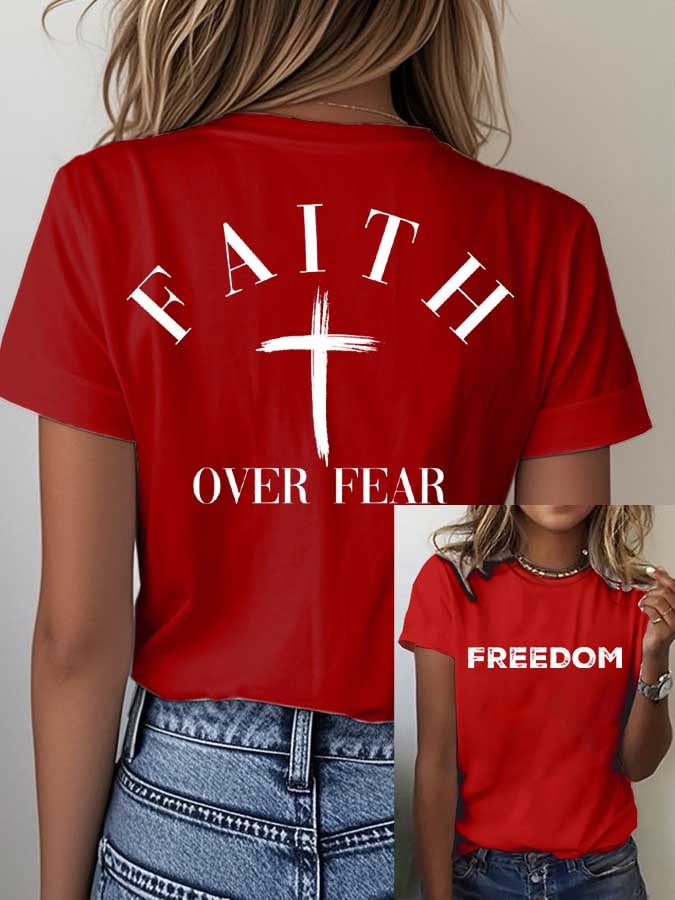 Charlie Kirk Freedom T-Shirt Faith Over Fear Merch Unique Proud Charlie Kirk Gift Ideas