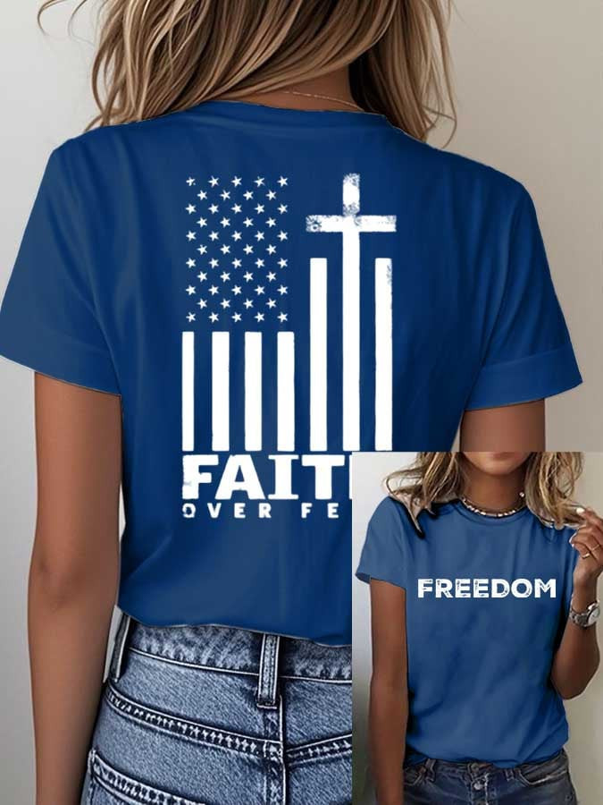 Charlie Kirk Freedom T-Shirt Faith Over Freedom Great Memorial Charlie Kirk Merch