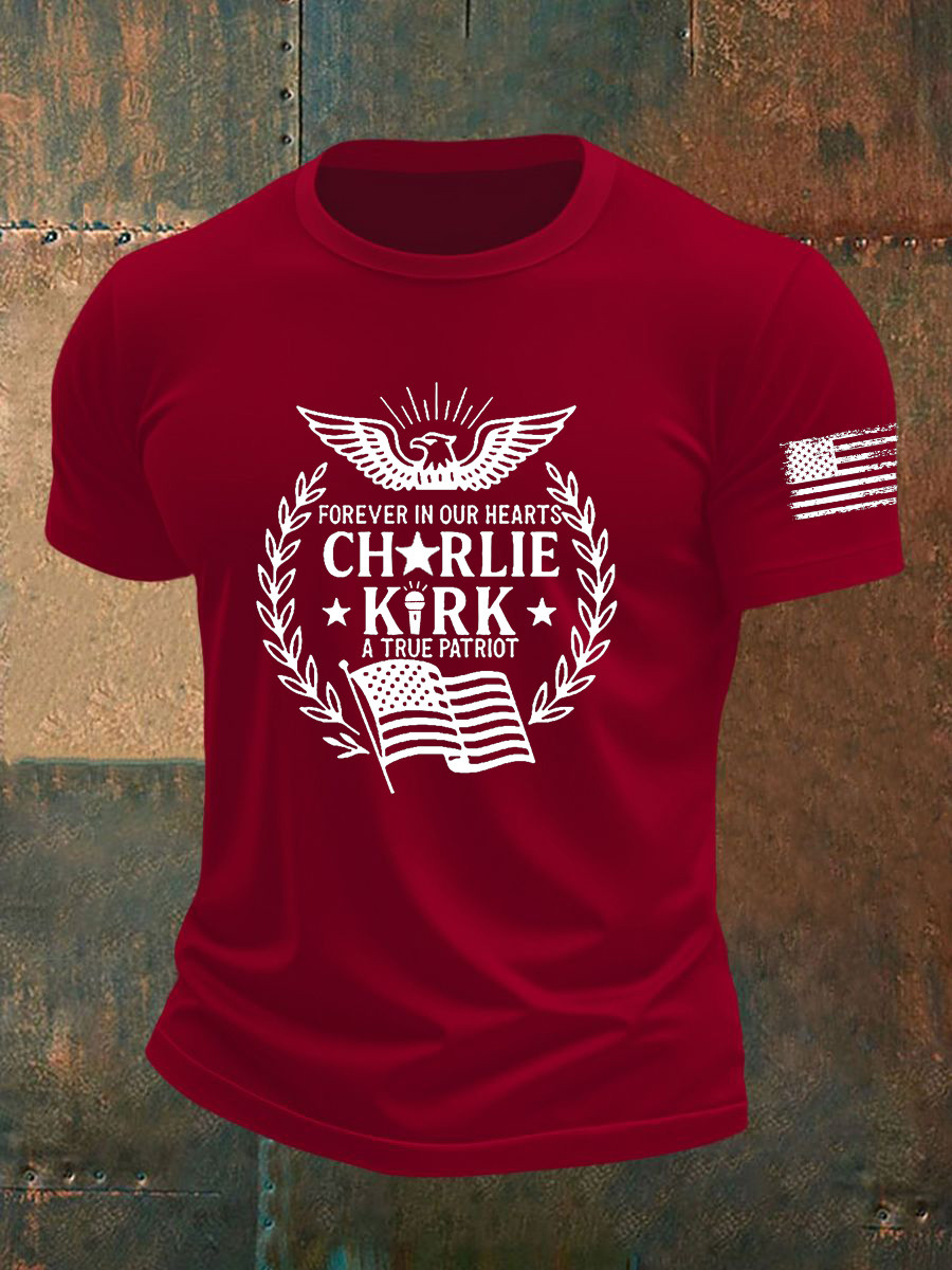 Charlie Kirk Freedom T-Shirt Forever In Our Hearts Justice For Charlie Tribute Clothing
