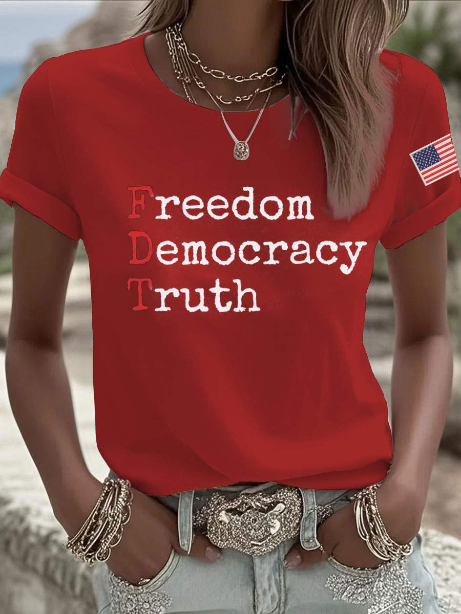 Charlie Kirk Freedom T-shirt Freedom Democracy Truth USA Flag Freedom Charlie Kirk Merch