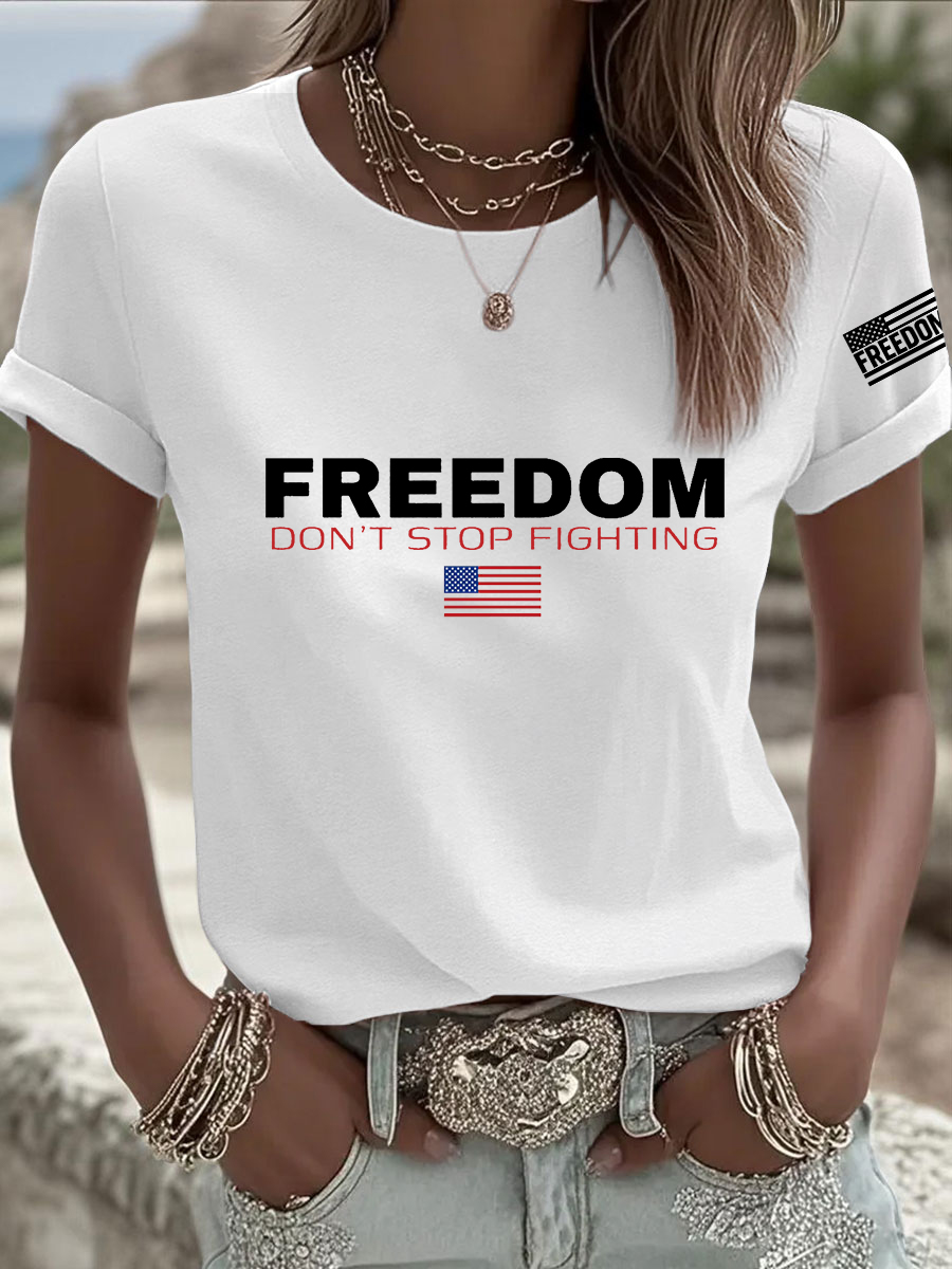 Charlie Kirk Freedom T-Shirt Freedom Don_t Stop Fighting Charlie Kirk 47 Clothing