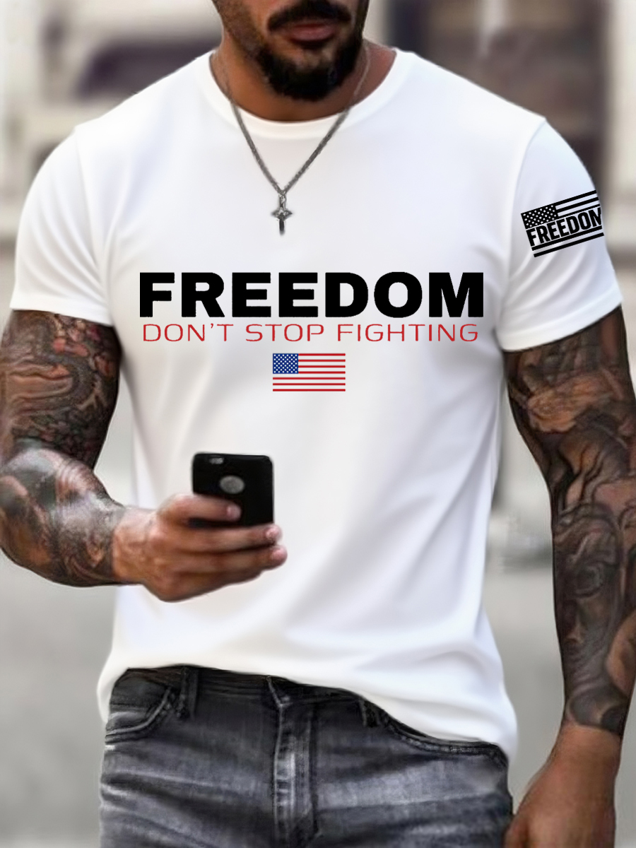 Charlie Kirk Freedom T-shirt Freedom Don_t Stop Fighting Memorial Charlie Kirk Merch