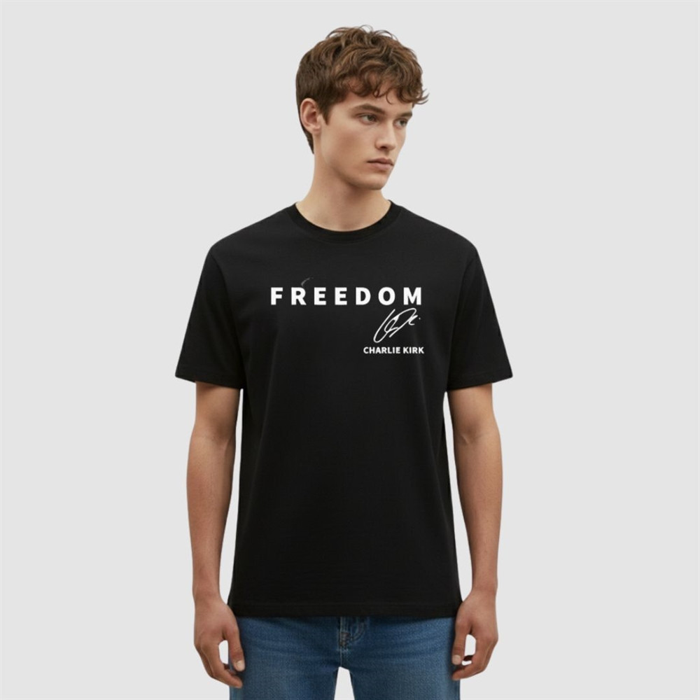 Charlie Kirk Freedom T-Shirt Freedom For Charlie Kirk Proud Signed Commemorative Gifts Ideas