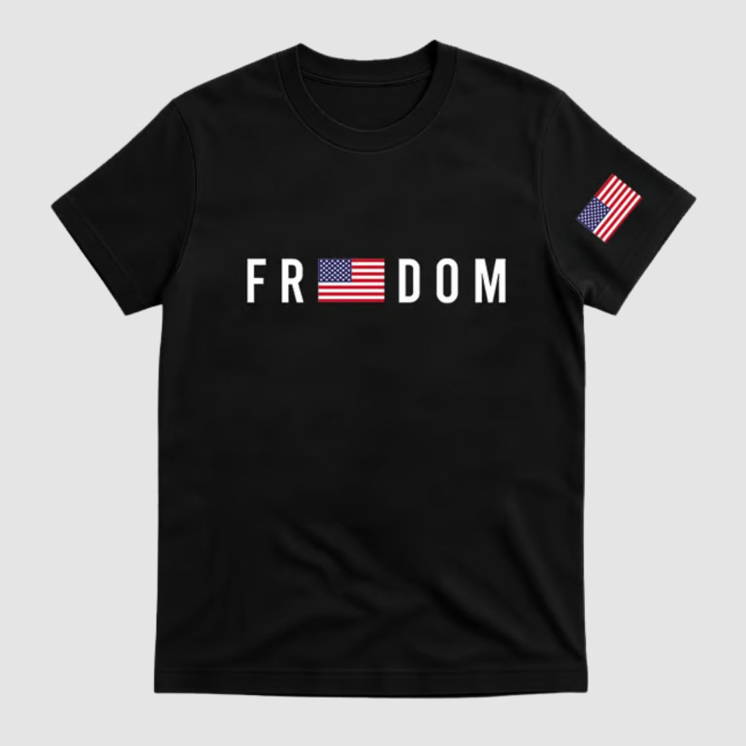 Charlie Kirk Freedom T-Shirt Freedom For Charlie Kirk US Flag Logo Proud Clothing