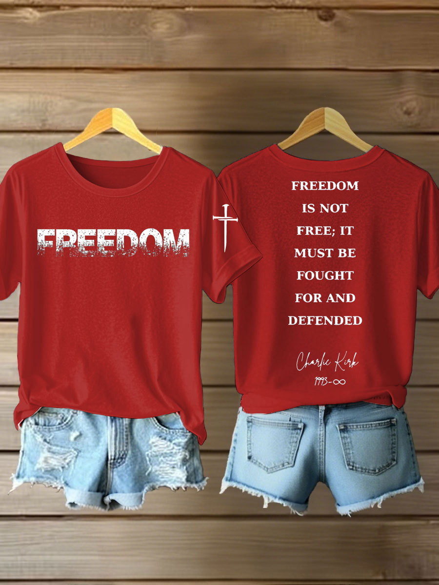 Charlie Kirk Freedom T-Shirt Freedom Is Not Free Shirt Memorial Charlie Kirk Merch